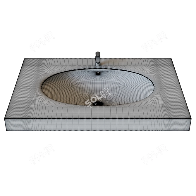 Roca Berna 56x42 cm Sink - Laid on Beauty 3D model image 2