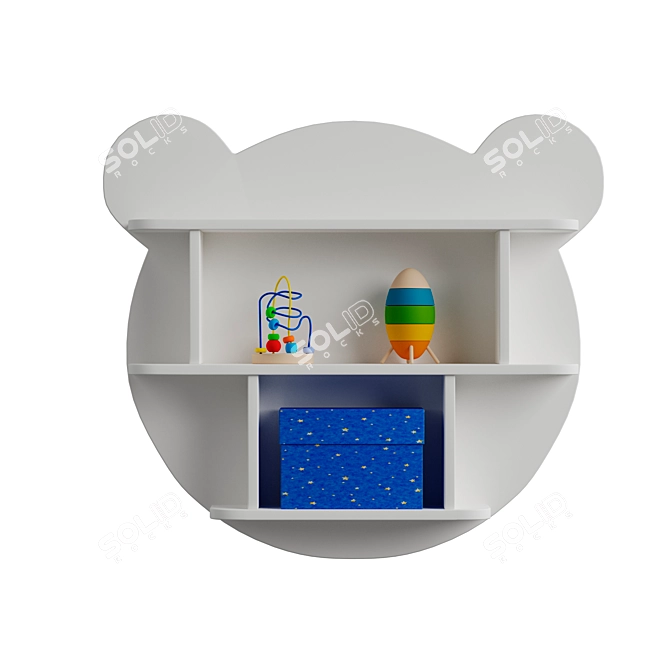 Cute Bear Wall Shelf 3D model image 1