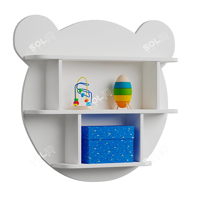 Cute Bear Wall Shelf 3D model image 3
