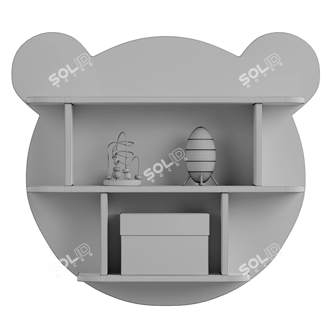 Cute Bear Wall Shelf 3D model image 4