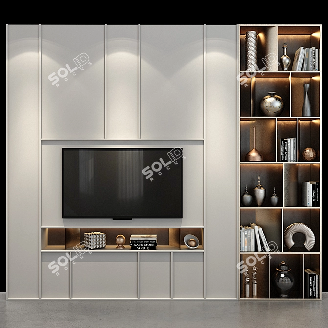 Stylish TV Stand 0328 3D model image 1