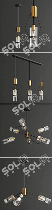 Sleek Salut Pendant Light Collection 3D model image 2