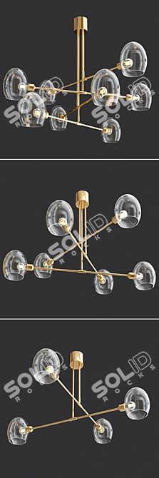 Elegant Designer Chandelier | 100cm Diameter 3D model image 3