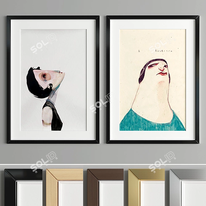 Elegant Art Frame Collection 3D model image 2