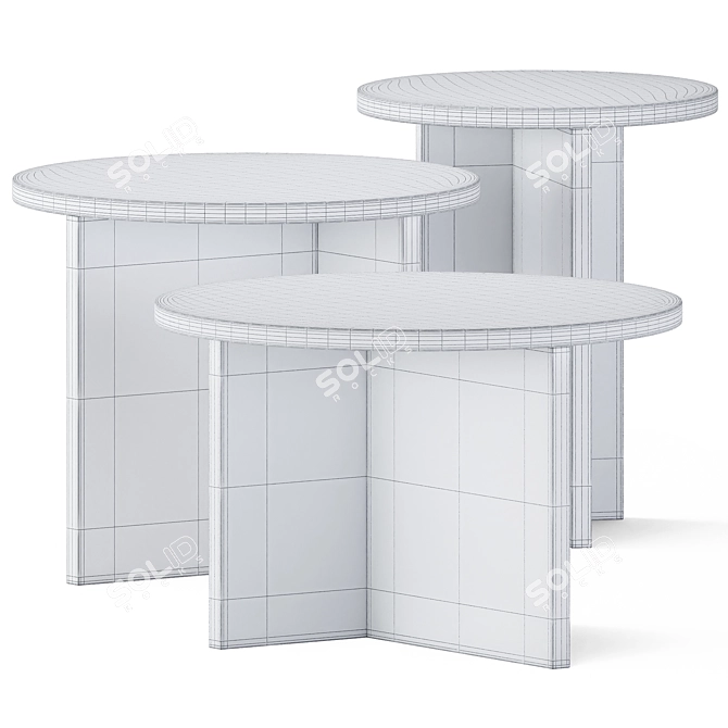 Sleek Stone Low Coffee Tables 3D model image 2