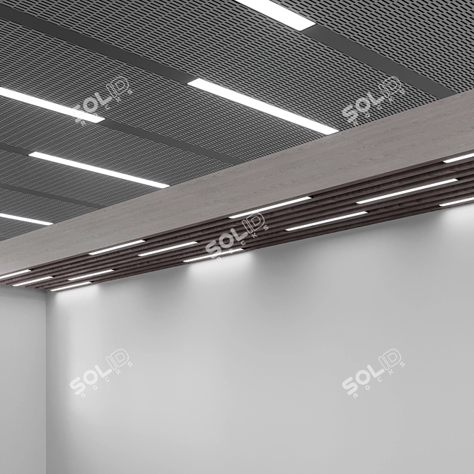 Decorative Ceiling with Lighting 3D model image 3