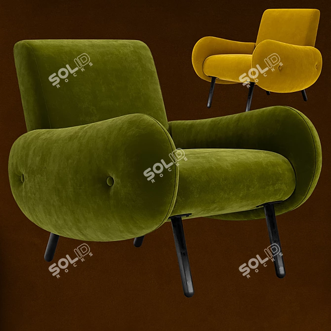 Watford Armchair: Modern Design, PBR Materials 3D model image 2