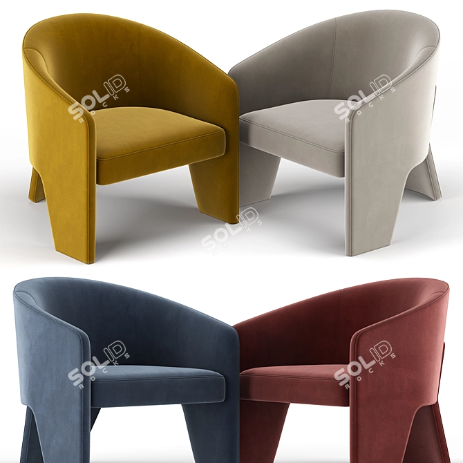 Fae Accent Chair: A Cozy Addition to Any Space 3D model image 2