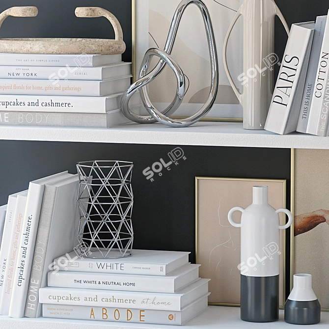 Stylish Decor Shelves 3D model image 2