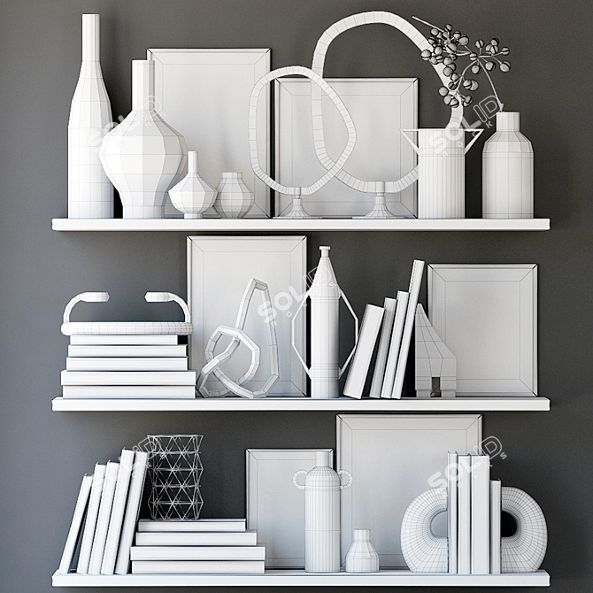 Stylish Decor Shelves 3D model image 5