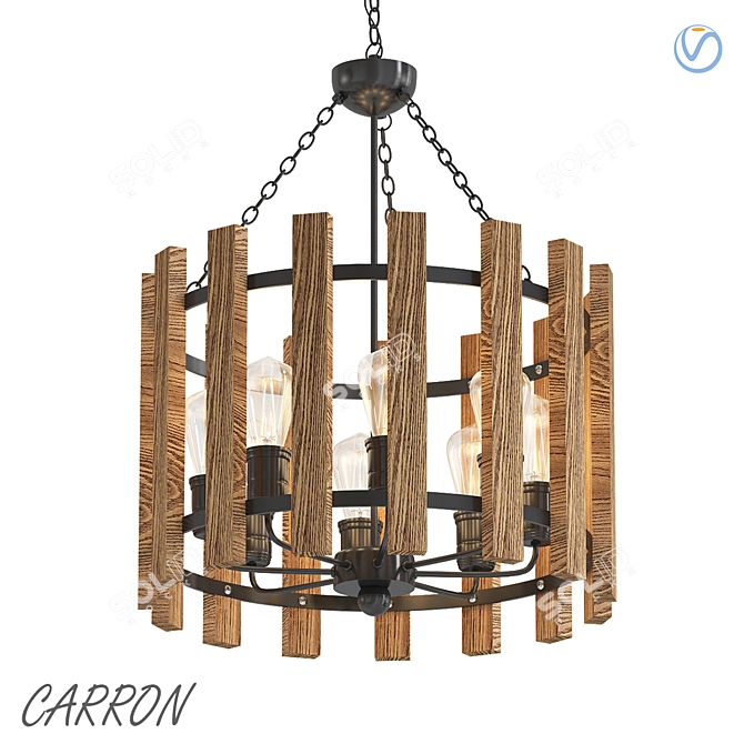 Carron 8-Light Lantern Drum Chandelier 3D model image 1