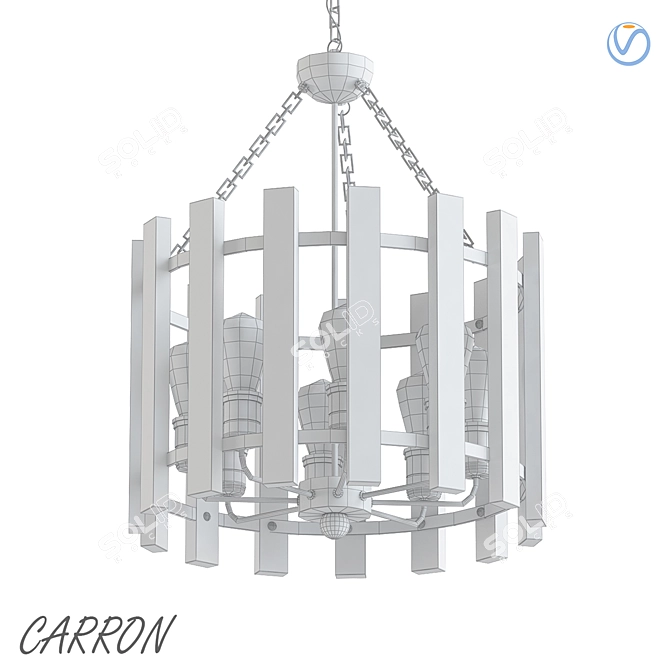 Carron 8-Light Lantern Drum Chandelier 3D model image 2