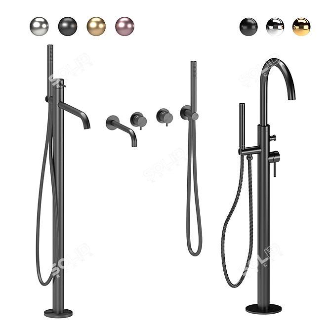 Siena Bath with Omnires Y Mixer 3D model image 4