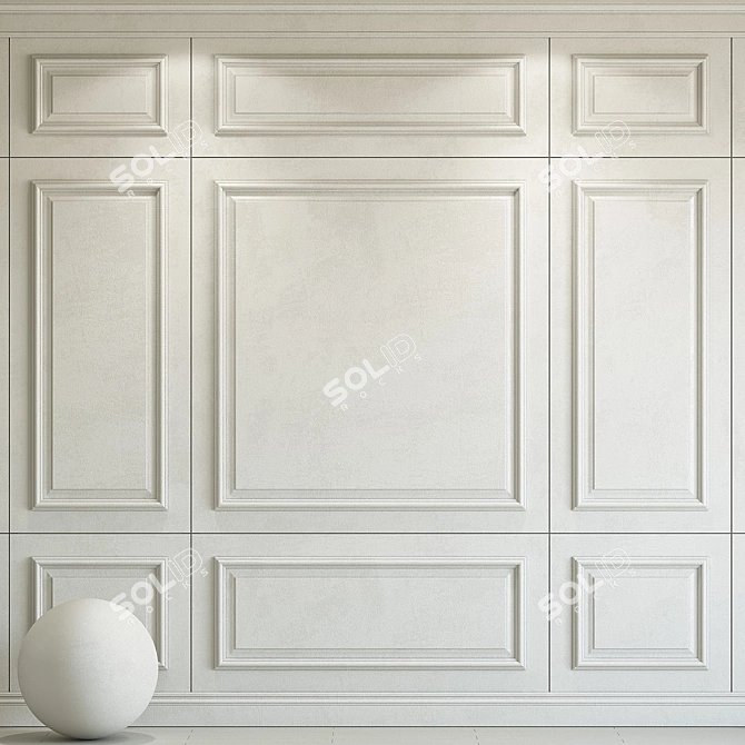 Elegant Plaster with Molding 158 3D model image 1