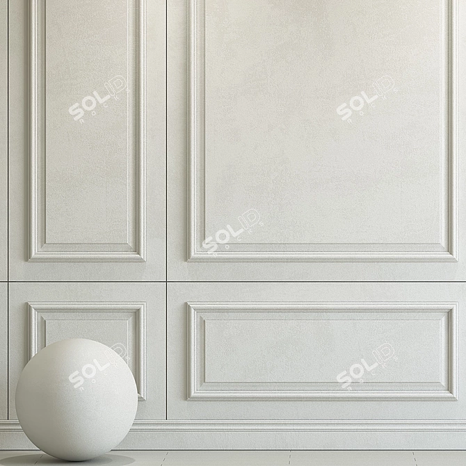 Elegant Plaster with Molding 158 3D model image 2