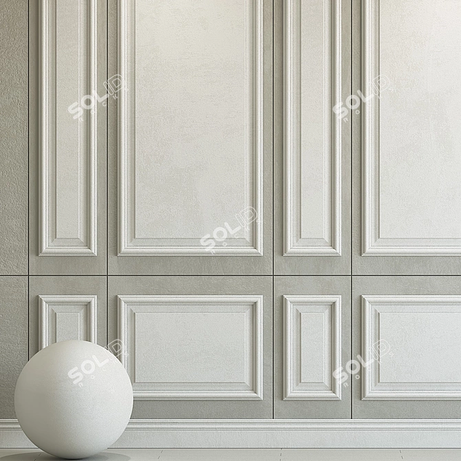 Elegant Plaster with Molding 3D model image 2