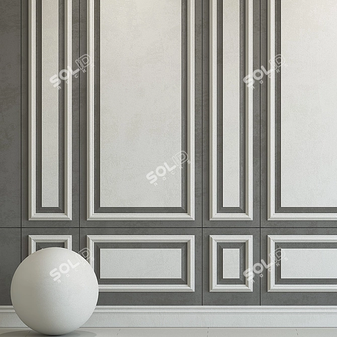 Elegant Plaster with Molding 161 3D model image 2