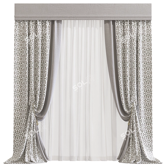 Elegant Drapery 829 3D model image 1