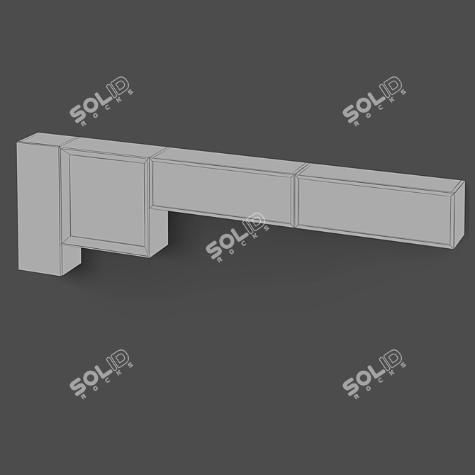 Zen Walnut Wall Cabinets: MOD Interiors Zaragoza 3D model image 3