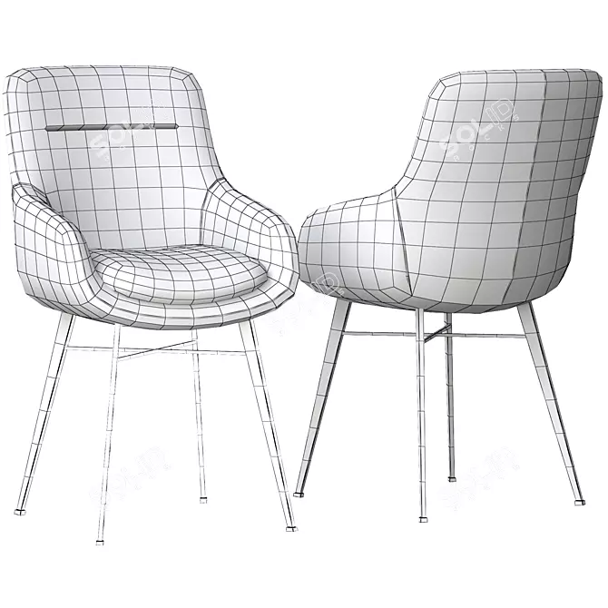 Elegant 2015 Dining Chair 3D model image 4