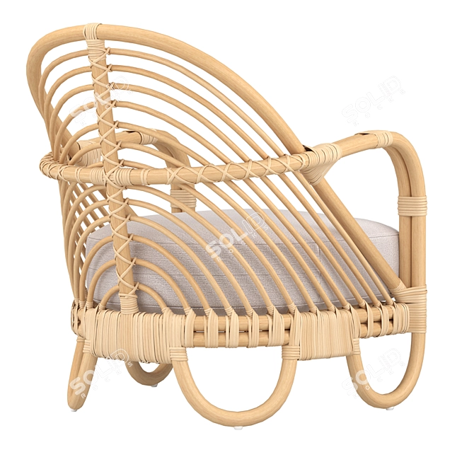 Natural Rattan Etta Chair 3D model image 2