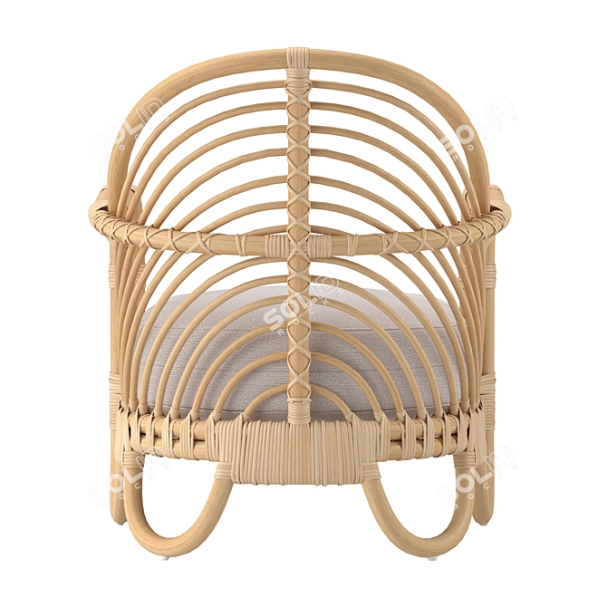 Natural Rattan Etta Chair 3D model image 4