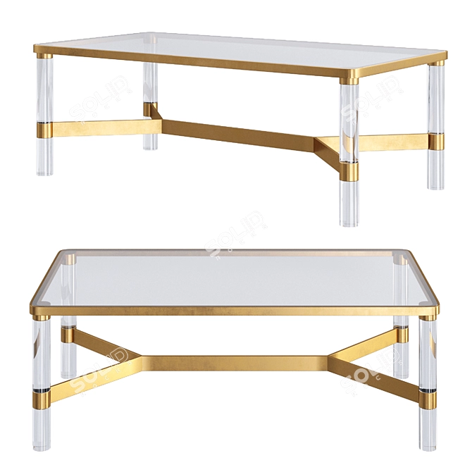 Transparent Elegance: Oscarine Lucite Coffee Table 3D model image 1