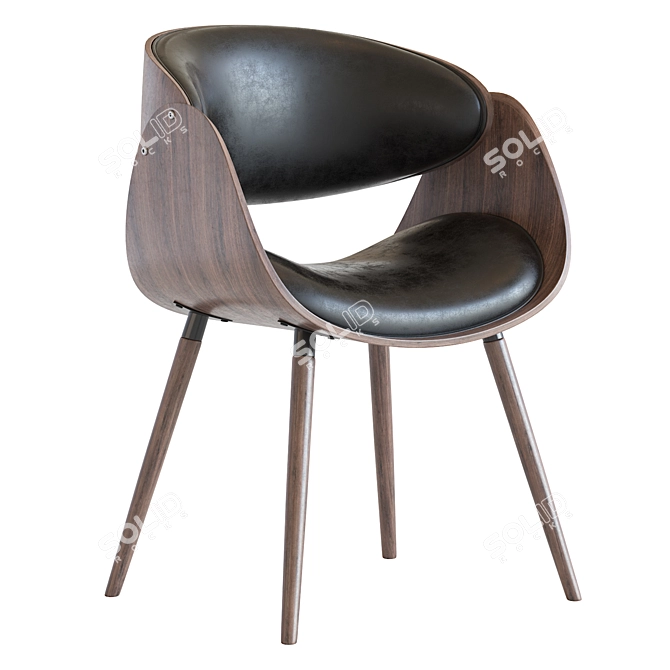 Corvus Mid-century Accent Chair - Stylish Comfort for Any Space 3D model image 1