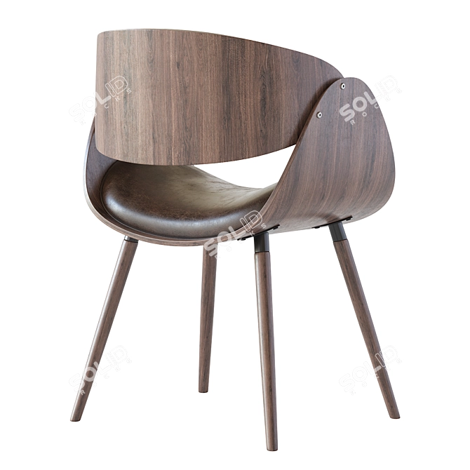 Corvus Mid-century Accent Chair - Stylish Comfort for Any Space 3D model image 3