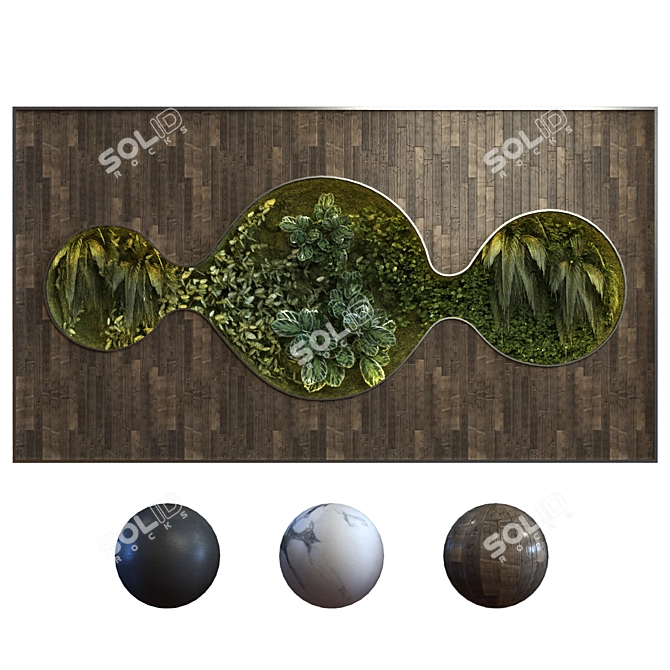 Green Garden Wall Set 3D model image 2