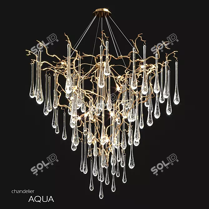 Title: Serip Aqua 19 Lamp Chandelier 3D model image 1