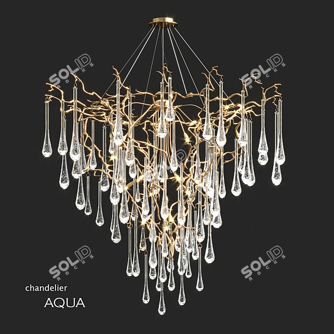 Title: Serip Aqua 19 Lamp Chandelier 3D model image 4