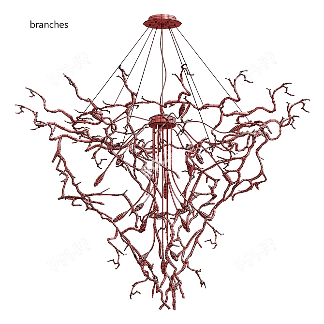 Title: Serip Aqua 19 Lamp Chandelier 3D model image 5