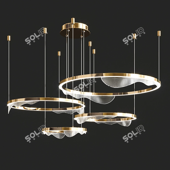 Elegant Ring Chandelier by Hanna B 3D model image 2