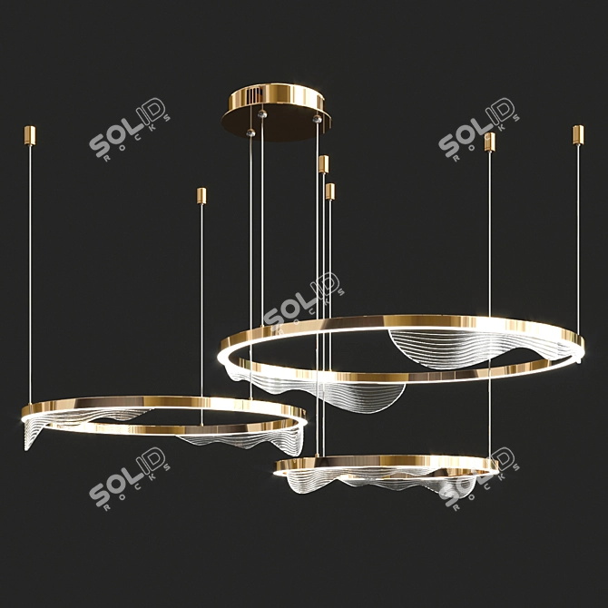 Elegant Ring Chandelier by Hanna B 3D model image 3