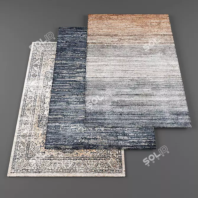 High-Resolution Random Set of 5 Rugs 3D model image 1