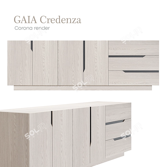 Elegant Gaia Credenza: Exquisite Storage Solution 3D model image 1