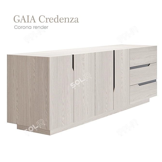 Elegant Gaia Credenza: Exquisite Storage Solution 3D model image 2