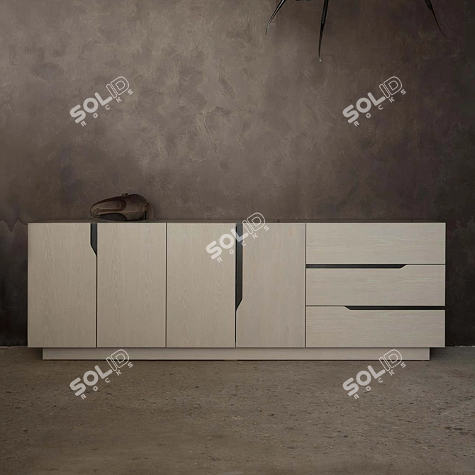 Elegant Gaia Credenza: Exquisite Storage Solution 3D model image 5