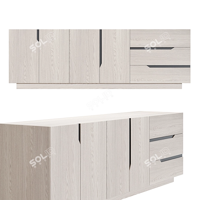 Elegant Gaia Credenza: Exquisite Storage Solution 3D model image 7