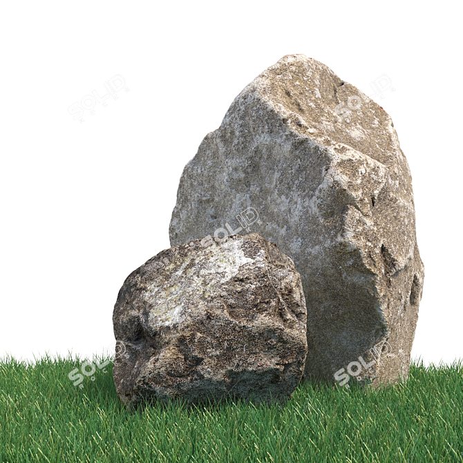 Landscape Design Stones - High Detail Textures 3D model image 4