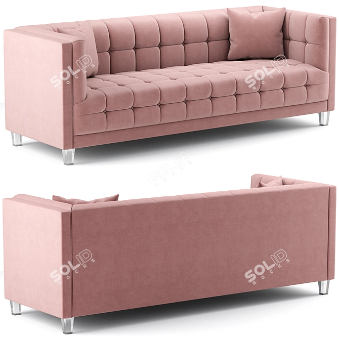 Elegant Mariel Velvet Sofa 3D model image 1