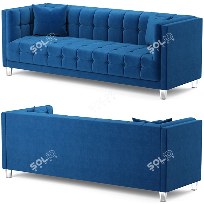 Elegant Mariel Velvet Sofa 3D model image 2