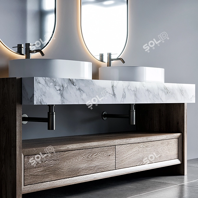 Gessi 316 Faucet Bathroom Furniture 3D model image 2