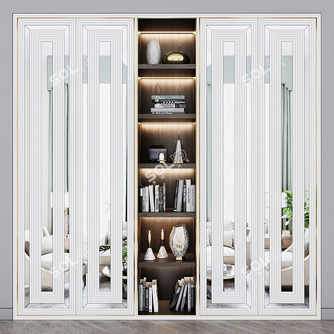 Art Deco Wardrobe: Custom-Made with Luxury Details 3D model image 2