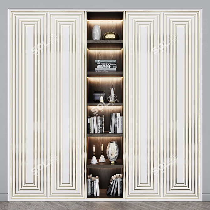 Art Deco Wardrobe: Custom-Made with Luxury Details 3D model image 3