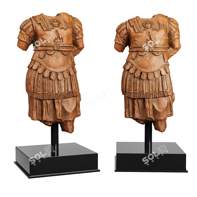 Imperial Torso Cuirass: Majestic Roman Emperor Statue 3D model image 1