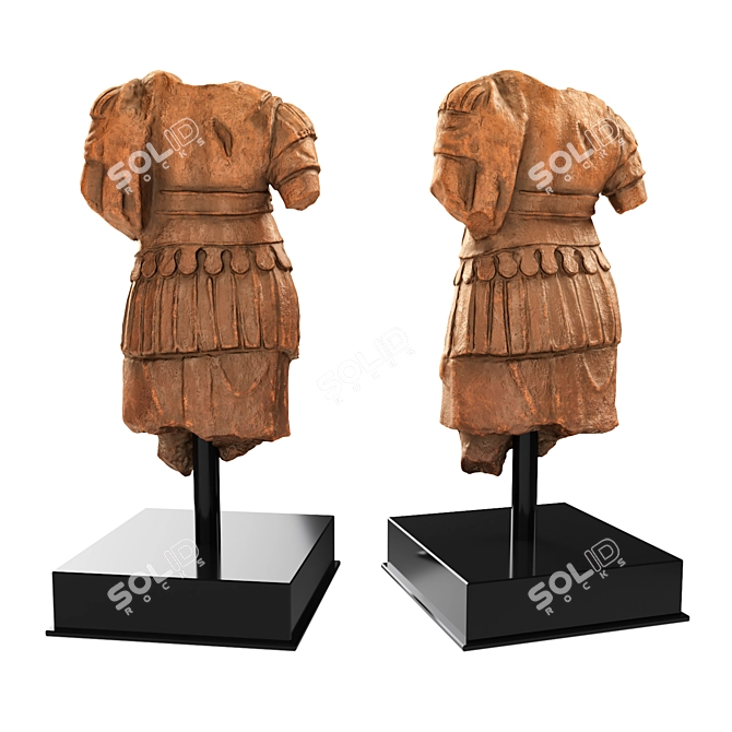 Imperial Torso Cuirass: Majestic Roman Emperor Statue 3D model image 4