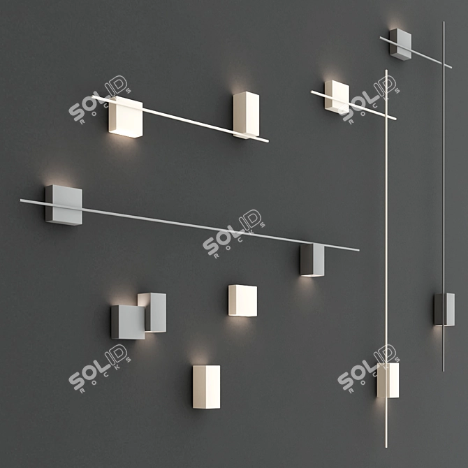 VIBIA Structural LED Wall Lamps: Modern Illumination Solution 3D model image 2