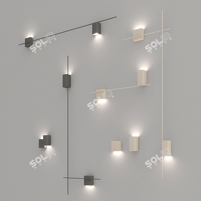 VIBIA Structural LED Wall Lamps: Modern Illumination Solution 3D model image 3